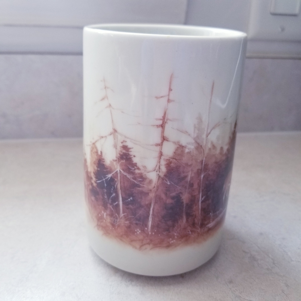 Vintage Otagiri Deer Stag Buck Doe Graphic Coffee Mug - Picture 3 of 7
